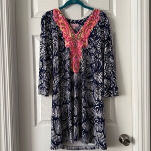 EUC Lilly Pulitzer Bordeaux Tunic Dress, bright navy, size M